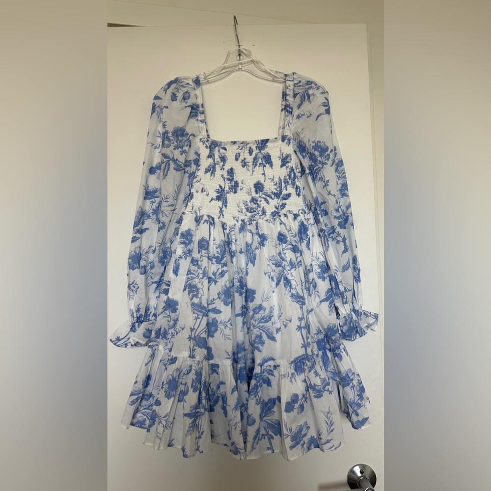 & other stories cotton smocked mini dress